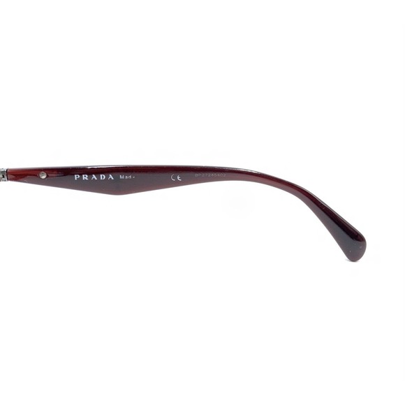 Prada VPR 15P MAX-1O1 Burgundy Dark Red Silver Eyeglasses Frames 53-16 135 Italy - Picture 9 of 12